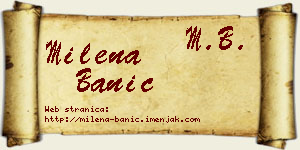 Milena Banić vizit kartica